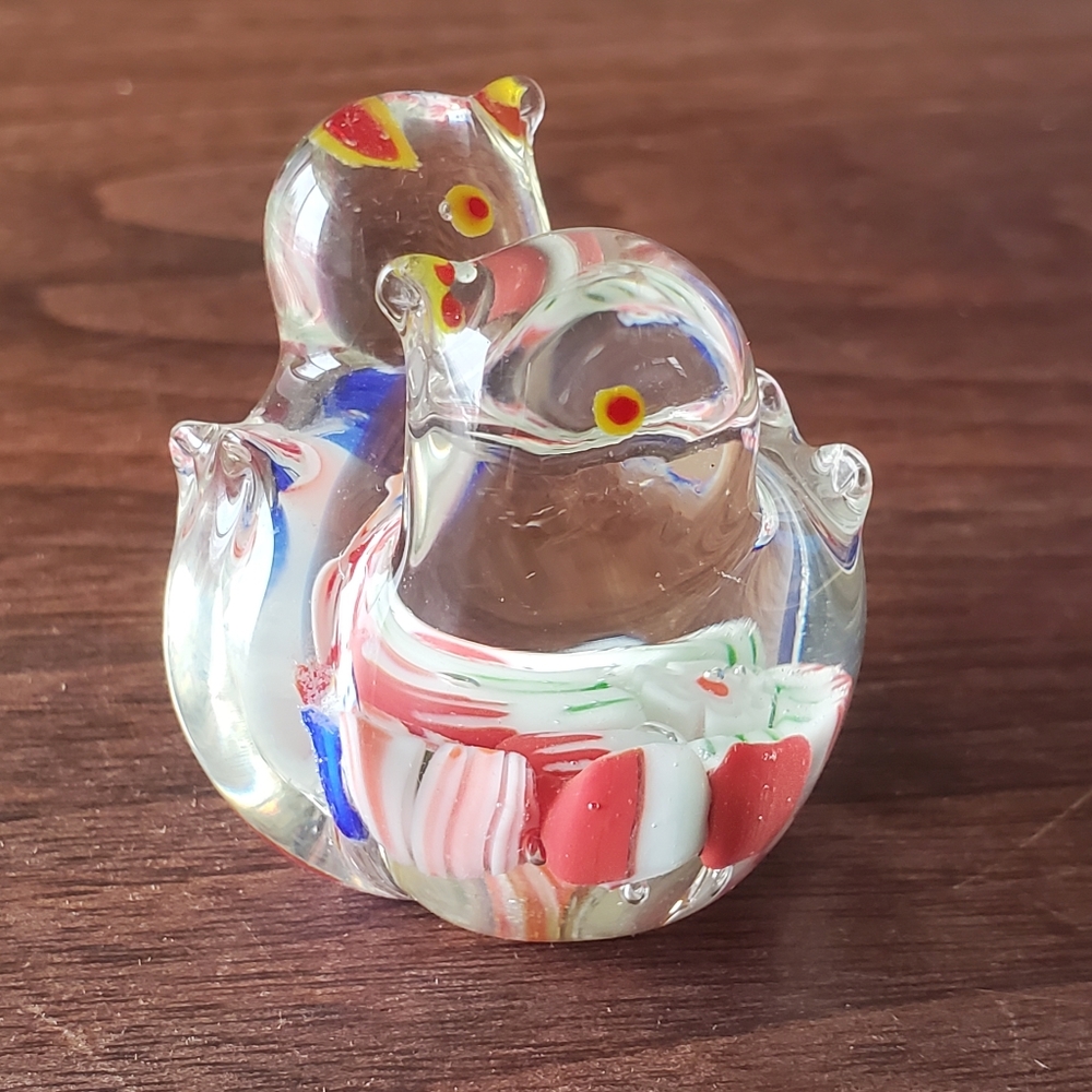 Two Birds Glass Paperweight